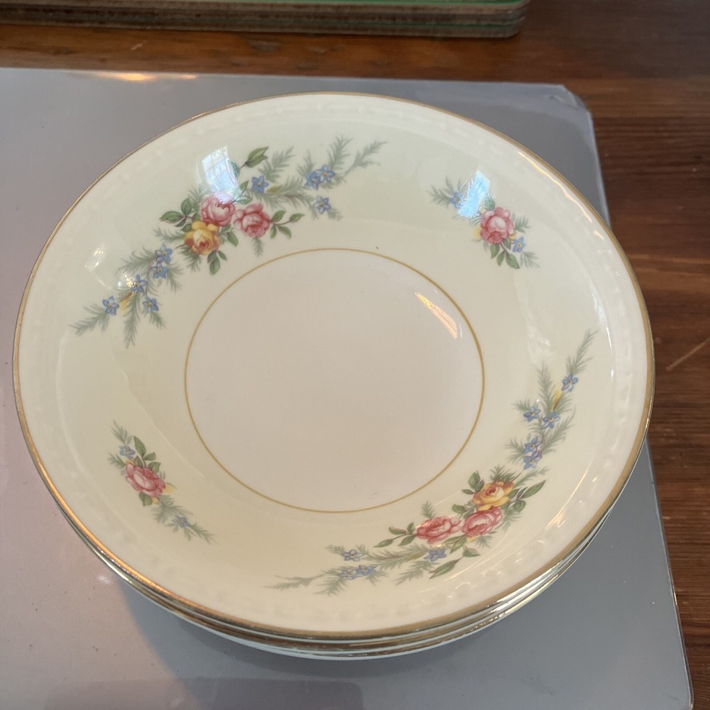 Homer Laughlin Eggshell Georgian Vintage Bowls Spring Flowers Set Of 4
